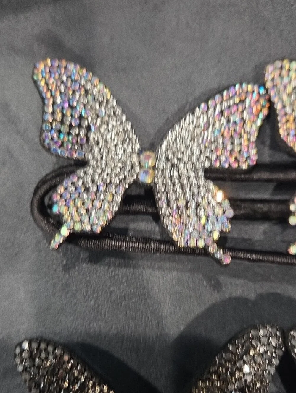2Pcs Rhinestone Butterfly Hair Bun maker